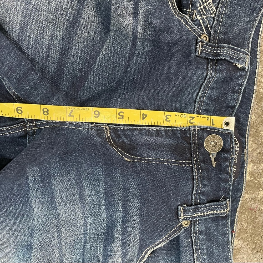 Amethyst Jeans Dark Wash Boot Cut Raw Hem - Picture 12 of 13